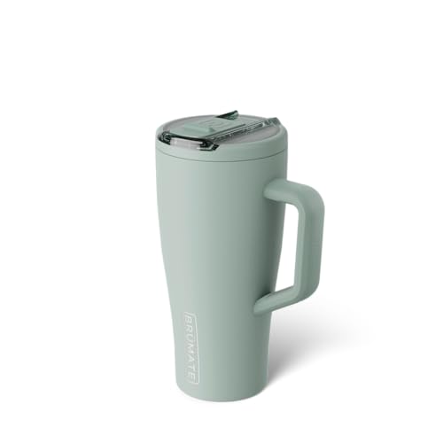 Image of BruMate Era Flip 30oz Tumbler with 100% Leakproof Covered Straw Lid | Hygienic Covered Straw | Insulated Stainless Steel Water Bottle with Handle | Cup Holder Friendly | BPA-Free (Sage)