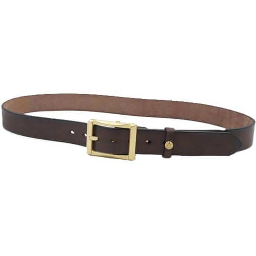Mens Womens Belt for Jeans 4.5mm Thick Genuine Leather Strap Vintage Solid Brass Square Buckle Gift Box Packaging