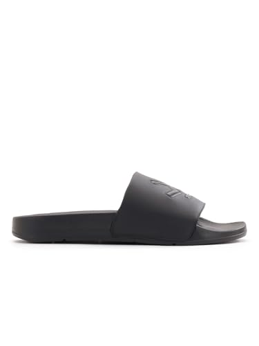 Image of WROGN Men's Anti-slip Sliders | Embossed Logo Strap | Textured Footbed