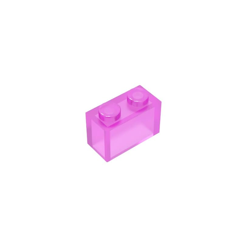3065 bricks Brick 1x2 Without Bottom Tube 50 Pieces GDS-1545 Compatible with Lego Building Blocks Color:Trans Dark Pink — image 1