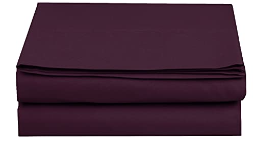 Luxury Flat Sheet on Amazon Elegant Comfort Wrinkle-Free 1500 Premier Hotel Quality 1-Piece Flat Sheet, King Size, Purple