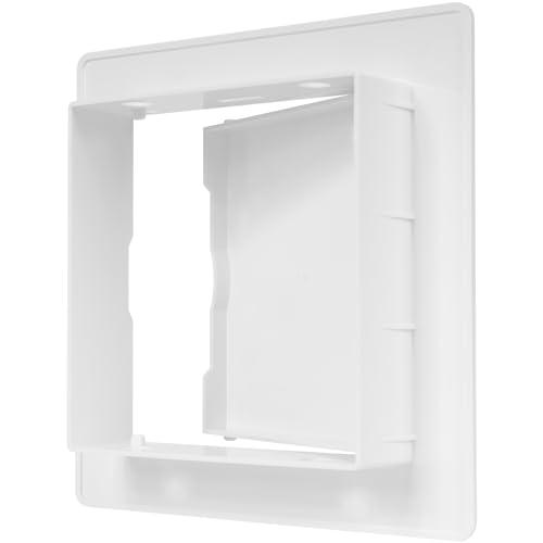 ECOPRO VENT 4" x 4" White Plastic Access Panel. Service Shaft Door Panel. Plumbing, Electricity, Heating, Alarm Wall Access Panel for Drywall. Bathroom Services Access Hole Cover.