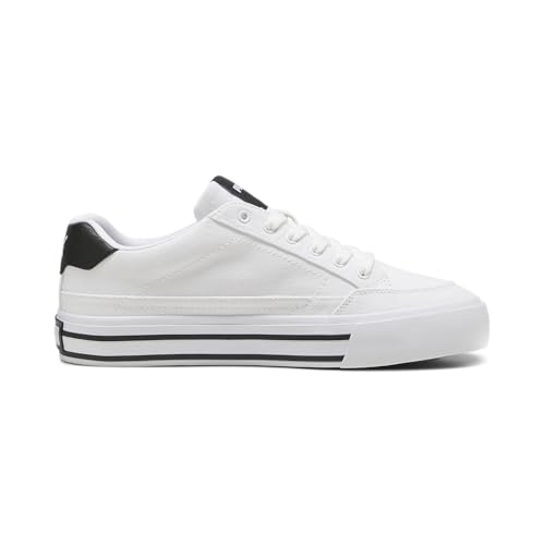 PUMA Mens Court Classic Vulc Sneaker, Mens White Mens Black, 14