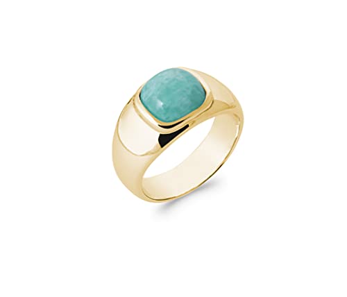 Bague amazonite et plaqué or Tata Gisèle, le grand anneau bohème chic à offrir en cadeau