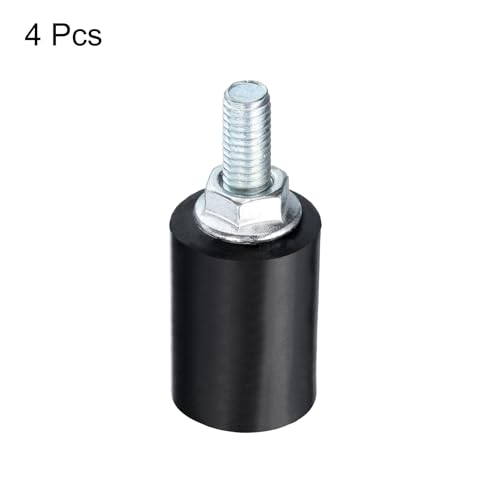 QUARKZMAN 4 Stück M5x15mm Gummipuffer mit Gewindebolzen 15x20mm Männlich Weiblich Gummidämpfer Gummifüße Anschlagpuffer Schwingungsdämpfer Klimaanlage mit 4 Stück M5 Sicherungsmuttern