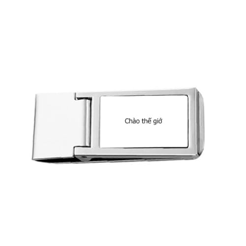 Hello World Vietnamese Art Deco Fashion Slim Money Clip Stainless Holder Pocket Wallet