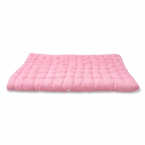 Image of ATOOTFUSION Soft Cotton Quilt | Foldable Light Weight Filled Single Firm Cotton Quilt Mattress| Gadda (Solid Coloured, Sleeping Capacity, 6 x 6 ft or 72 x 72 Inches) Double Bed (Pink)