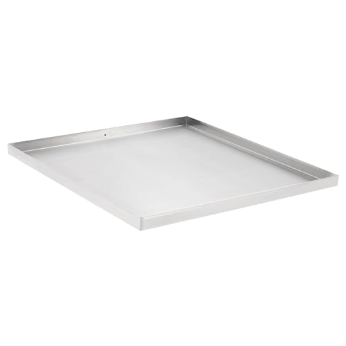 Washer Machine Drain Pan, Drip Tray Catch Washing Machine Tray for Most Models of Washers Dryers Dishwashers, 304 Stainless Steel (32 x 30 x 2.5in, Without Hole)