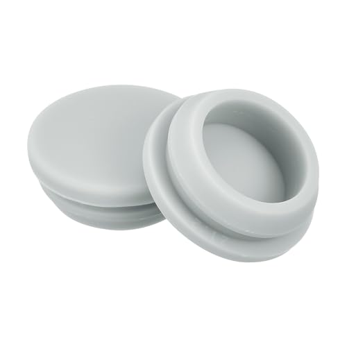 Image of MECCANIXITY 6pcs Silicone Snap in Locking Hole Plugs,21mm /0.8 Inch Mounting Diameter Narrow Groove Width 2.5mm Panel Seal Cover Round for Kitchen Bulkheads Waterproof Sealing Plugs Grey