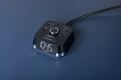 The Original Brandstand CubieTime | User Friendly & Convenient Alarm Clock Charger | 1 USB-A & 1 USB-C Port | 2 Tamper Resistant Outlets | As Seen in Top Hotel Brands