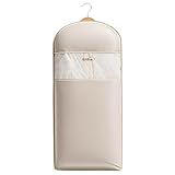 Garment Bag For Suit – 51.18 Inches, Satin Clothes Protector | Self Compression Zipper Cover, Hanging Dustproof Storage For Travel Wardrobe Coats Jackets Shirts Closet