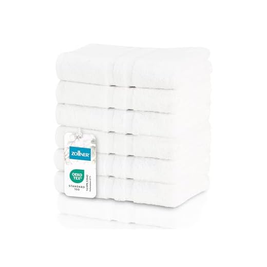 ZOLLNER 6 Toallas de Mano para Lavabo, 50x70 cm, 450 g, algodón, Blancas