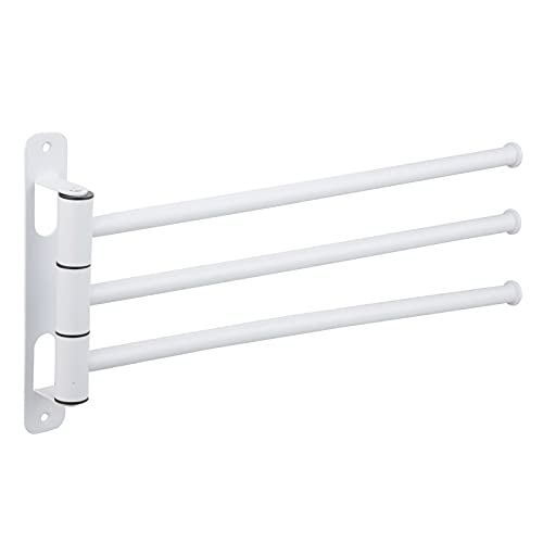 SOSmart24 Pure White Handtuchhalter 3-armig aus Metall - Weiß Matt - Nordic Minimalism - Handtuchstange 3 Arme Handtuchhaken Badezimmer Bad Cover