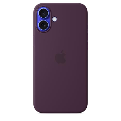 Image of Apple iPhone 16 Plus Silicone Case with MagSafe and Camera Control: Lightweight Phone Case, Wireless Charging Compatible, Smooth Matte Finish; Plum