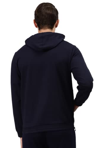 Image of Hubberholme Men's Cotton Blend Brand Printed Hooded Sweatshirt