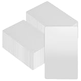 CHUENKUK 200 Stück Aluminium Visitenkarten, 86 x 54 x 0,21mm Silber Metall Visitenkarten Rohlinge, Metall Karten für Business, Marketing, Networking