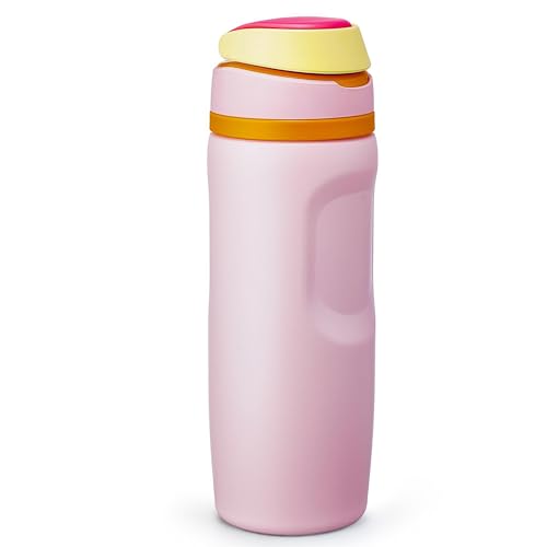 Image of Fijinhom 24 oz Insulated Water Bottle,Stainless Steel Sports Water Bottle with Straw, Double Wall Vacuum Leak Proof, Cold for 24 Hours, BPA Free for Travel, Sport, Outdoor, Pink