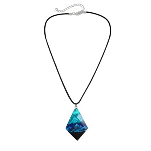 Unique Resin Necklace with Mesmerizing Glow Snow Mountain Pendant
