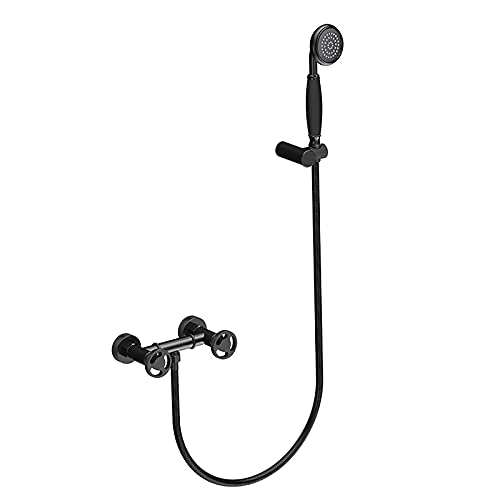 Cabezal de ducha portátil con manguera 1.5 m negro