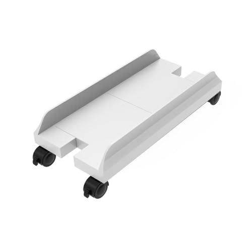 Soporte para CPU, Carrito Móvil Ajustable con Ruedas Bloqueables, Ideal para Torre de PC y Escritorio, Negro/Blanco (Blanco) miniatura 1