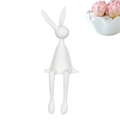 Genérico Estatua de Conejo Sentado - Figuras de Borde de Escritorio de de Resina | Figuras Creativas de con Patas Colgantes de Resina, para estantería, Escritorio, Sala de Estar, Dorm