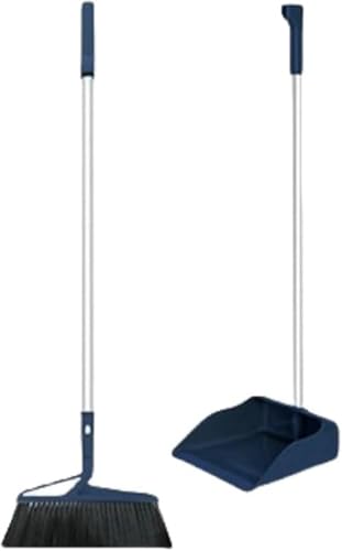 Rutexcエレガントなベージュ色の立ち型ごみ取りと箒セット 使い勝手で掃除がスムーズ 自宅やオフィスの清掃に最適