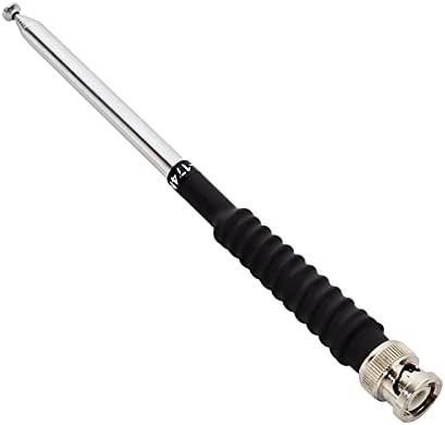 UAYESOK VHF 136-174MHz(155Mhz) BNC Antennas 6 Sections Anti-Collision 16cm-60cm Telescopic Antenna for HT440 CP500 TK200 TK210 ICOM Uniden Handheld VHF Two Way Radio