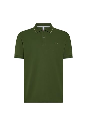 Modello: Polo SUN68 Polo Manica Corta A35110 Colletto con Riga Piccola Tg. M col. 37 Verde Scuro