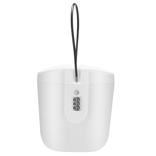 CENPEK Portable Safe, White, 1.5L, ABS Material, Mechanical Code Lock, Suitable for Travel Sports, Shopping