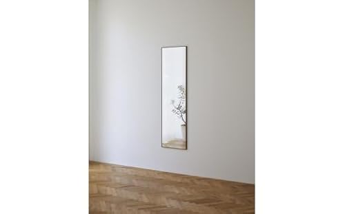 リフェクスミラー姿見 木製薄型フレーム the lake (フィルムミラー) ML-40140 (幅40.4cm×高さ141cm×厚み1.5cm)|軽量 割れない 映りがキレイ 鏡 壁掛けミラー 壁付け インテリア [0707]