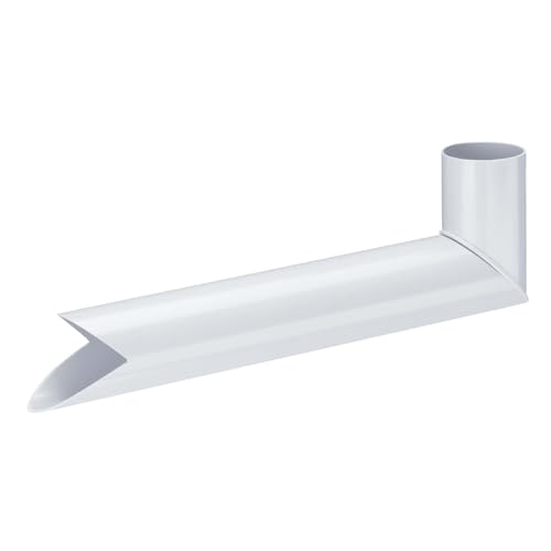INEFA Wasserspeier Fallrohr, PVC DN50 / 50mm Weiß Übergangsstück Regenrohr, Dachrinnenzubehör, einfache Steckmontage, Made in Germany