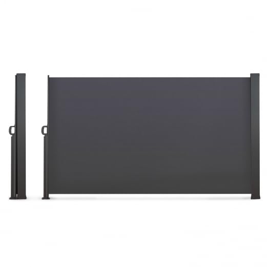 IDMarket - Biombo exterior retráctil (180 x 500 cm), color gris antracita