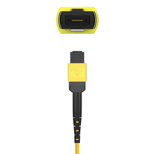 Image of AMPCOM MPO to LC Breakout Cable 9 /125μm Singlemode OS1 /OS2(12 Fiber, MPO to LC, Type B, LSZH /Riser, UPC, Yellow) 15m (49ft)