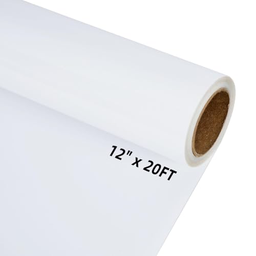 guangyintong Reflective White Heat Transfer Vinyl HTV Rolls, 12' x...
