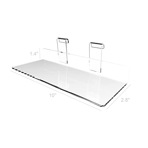 Fixturedisplays 15567-10PK-2D ® Set Of 10 Gridwall Grid Panel 4 Inchx10 Inch Flat Clear Plexiglass Acrylic Shoe Shelf 15567 thumb #3