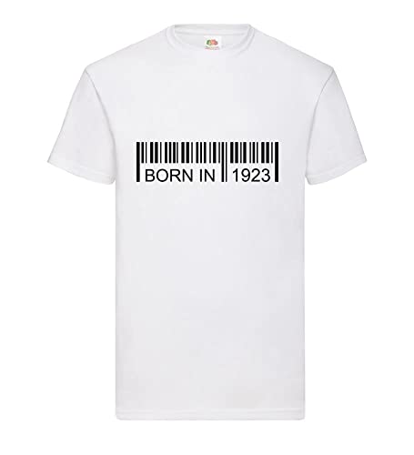 T-shirt homme 1923 blanc vintage avec motif code-barres XXXL