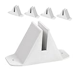 VICASKY 5 Stück Gartenzaun Pfostenfuß aus Robustem Kunststoff Stabile Dreieck Halterung für Zaunpfosten Einfache Rutschfester Sockel für Sichtschutz und Trennzaun Weiß