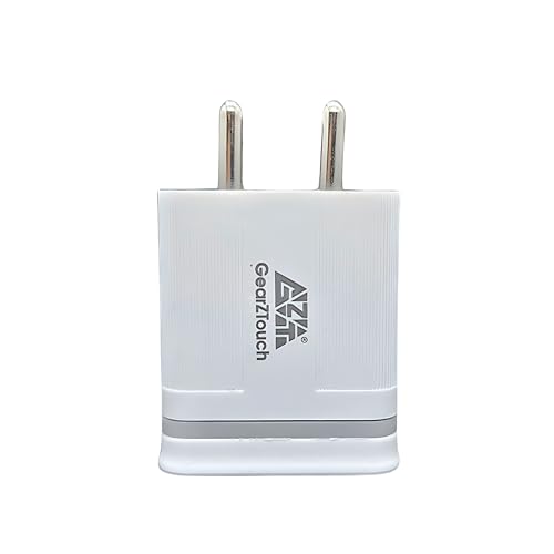 Image of GEARZTOUCH 16W Quick Charge Travel Charger 3.1A Dual Port Fast Mobile Charger with USB to Type C Cable Compatible with All Smartphones- Samsung, Realme, Redmi, Oppo,Vivo (White)