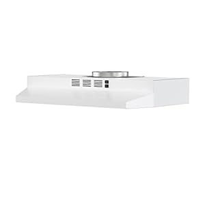 FIREGAS Range Hood 30 inch Under Cabinet Range Hood with 2 Speed Exhaust Fan,Ducted/Ductless Convertible,Rocker Button Control,300 CFM, White Vent Hood Aluminum Filter Included