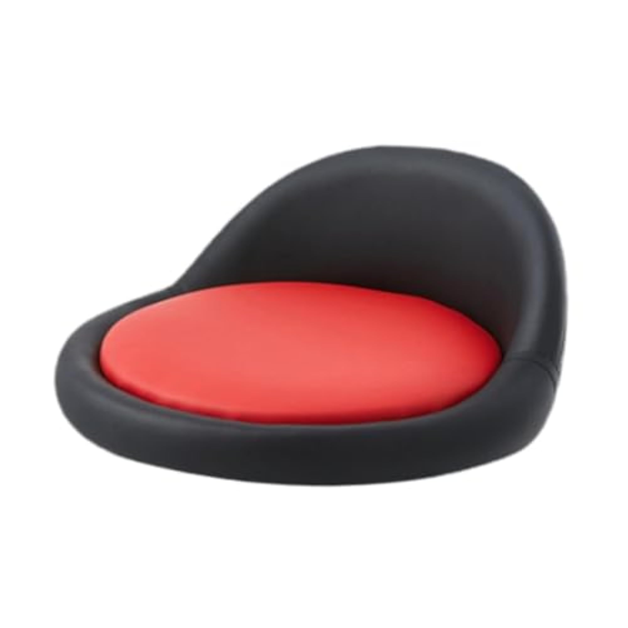 Seat Stool Round Seating Part Easy to Clean Kitchen Supply, Black and Red