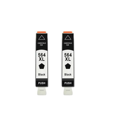 Pack de 2 cartouches d'encre noire 564XL compatibles avec imprimantes jet d'encre Photosmart