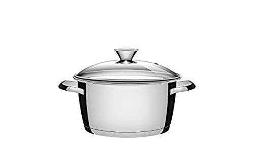 Caçarola Funda Tramontina Allegra em Aço Inox com Fundo Triplo e Tampa de Vidro 20 cm 3,1 L 62654/204