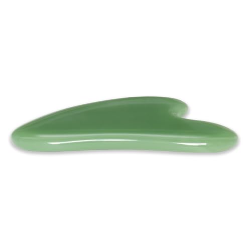 YAMHOHO Gua Sha Jade Stone Gua Sha Massage Tool, Guasha Tool for Face and Body Skin Massage. Tools for SPA Acupuncture, Pink Stone for Body Face Neck and Eye, Skin Care Gift for Woman (deep Green)