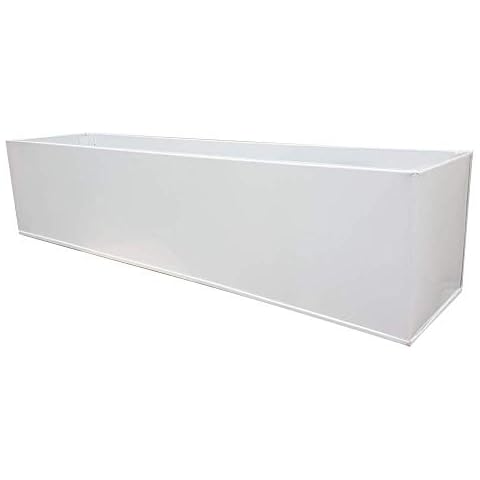Floraselect White Zinc Galvanized Metal Window Box 70x15x16cm Cover