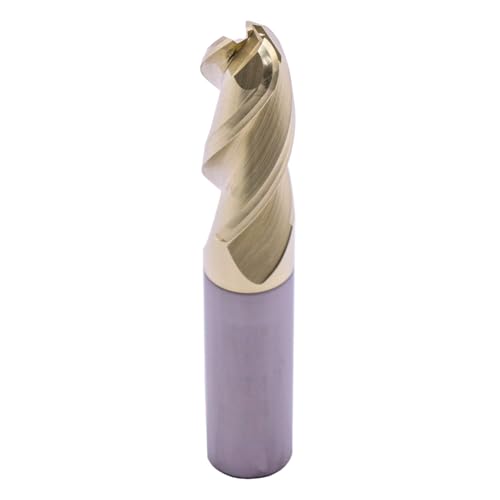 Image of 1 /2 inch 3 Flute Solid Carbide Ball Nose End Mill for Aluminum, ZrN Coated | 37 Helix, 1 /2 inch Cutting Dia, 1 /2 inch Shank Dia, 1-1 /4 inch Length of Cut, 3 inch Overall Length, for Milling Aluminum and Copper