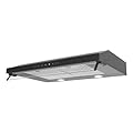 GONGDUN Range Hood 30 inch Ducted/Ductless Under Cabinet Range Hood Touch-sensitive Smart Control High-efficiency 3 Speed 900CFM Stainless Steel Kitchen Vent Hood with 2*LED Lights (Black)