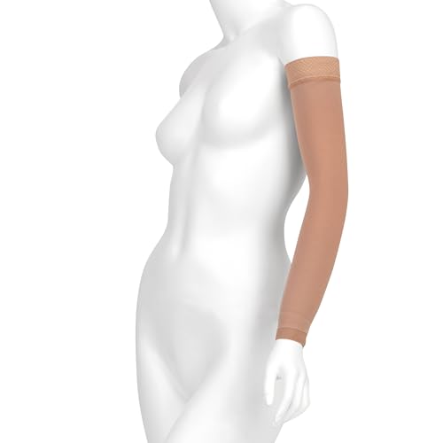 Image of Juzo Dynamic Varin 3512, Compression Armsleeve with Silicone Top Band, 30-40 mmHg, Regular, 1 (I), Beige