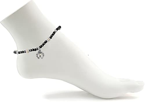 Pulsera de tobillo cómoda y ajustable contra roces con cuentas de metal 4
