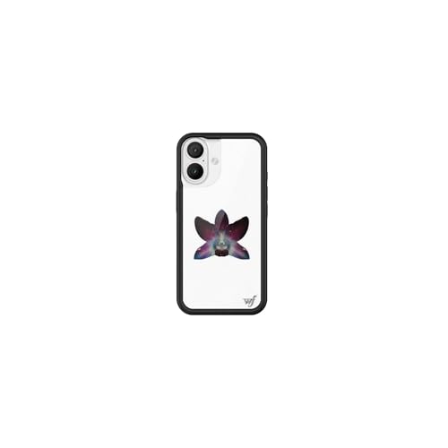 Image of Wildflower Cases - Compatible with iPhone 16 | Protective Black Bumper, 6.5ft Drop Test Certified, Women Owned Small Business | Purple Flower Aesthetic Trendy | White Orchid