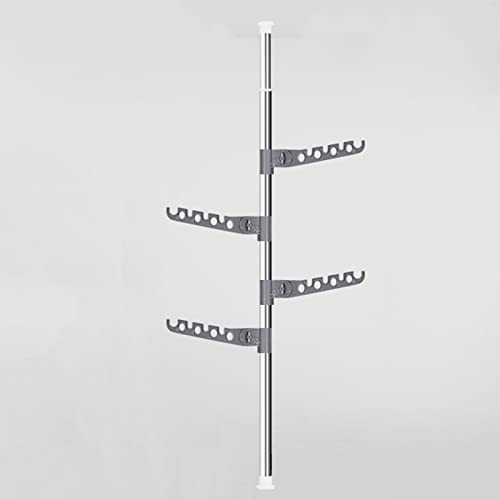 Teleskop-Schranksystem, Multifunktionales Kleidungsständer, Einstellbares Freistehendes Wäscheständer Mit Haken, Starken Tragfähigkeit, Platzsparen, Geeignet Für Waschküche / Hotel(Size:310cm,Color:A) Cover